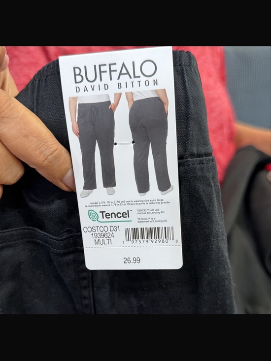Buffalo David Bitton Pants - Buffalo David Bitton Black Tencel Straight-Leg Pants